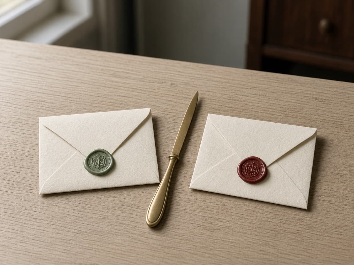 Plafond 3a d’un couple : deux déductions distinctes, une par personne, suggérées par deux enveloppes cachetées.
