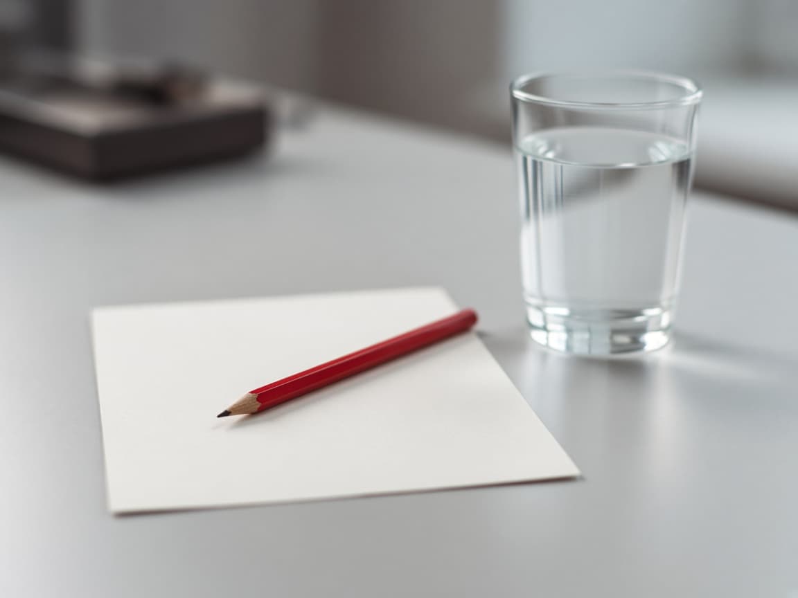 Feuille vierge et crayon rouge : impôt à la source et 3a.