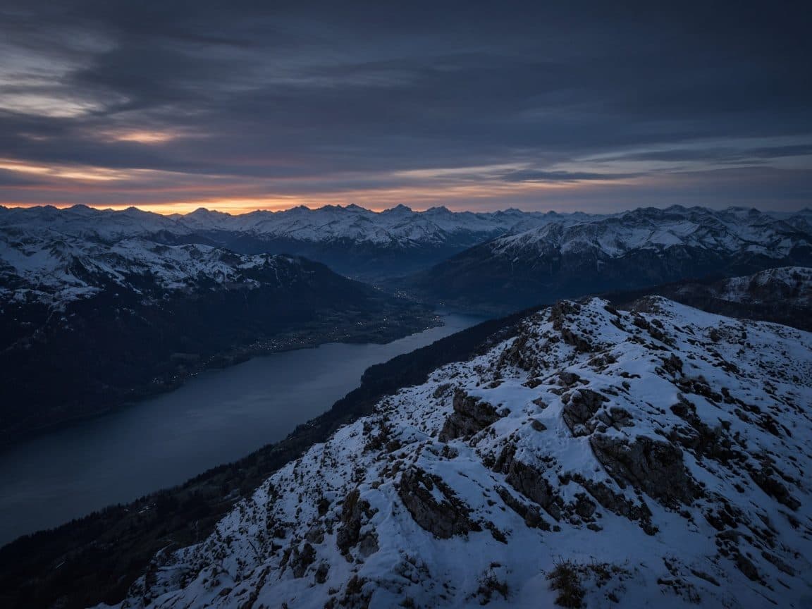 Crête alpine au dernier jour, horizon de long terme.