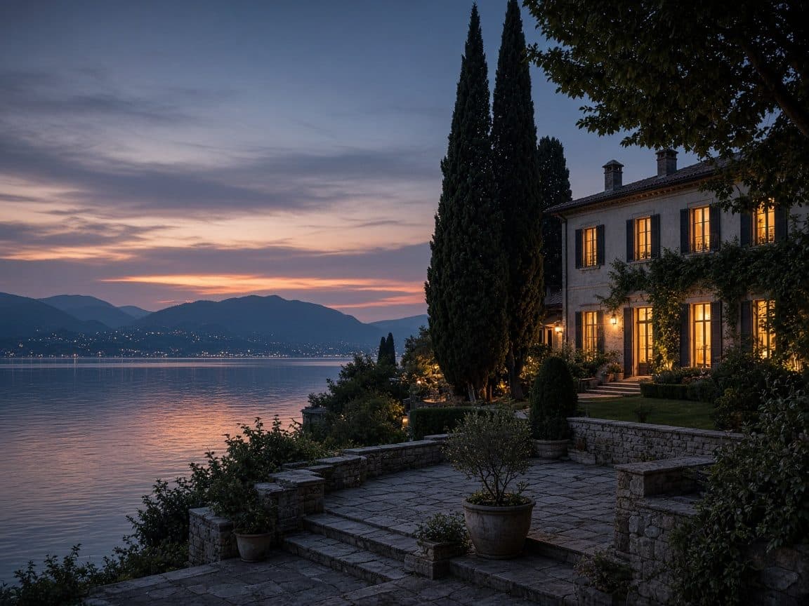 Villa au bord du Léman le soir : la prévoyance libre du 3b.